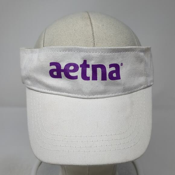Aetna Golf Strapback Sun Visor Cap White One Size Adjustable Cotton Hit Wear - Picture 2 of 9